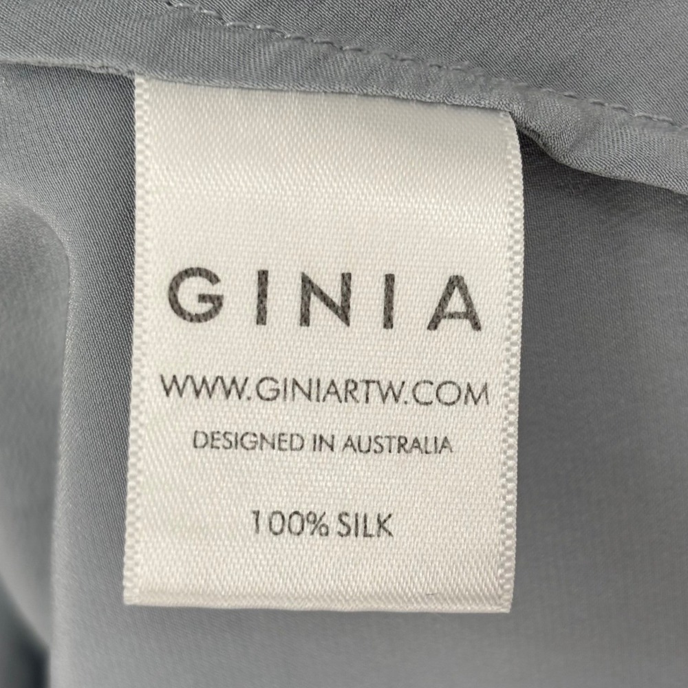 Ginia Silk Chemise Womens AU14 Blue V-Neck Spaghetti Strap Mini Slip - Picture 9 of 10